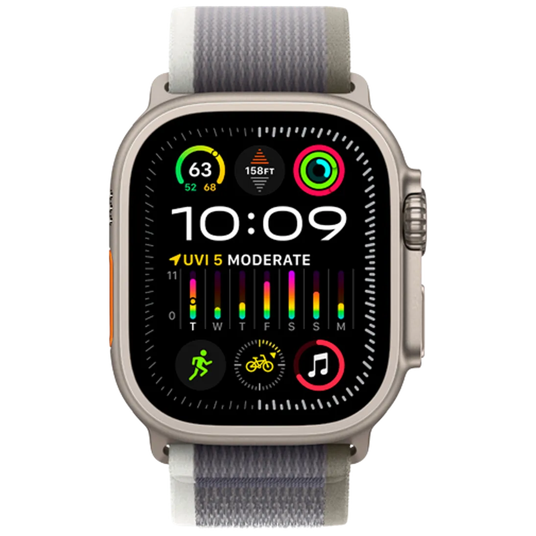 Apple Watch Ultra 2 (Grijze Textiel Band M/L)